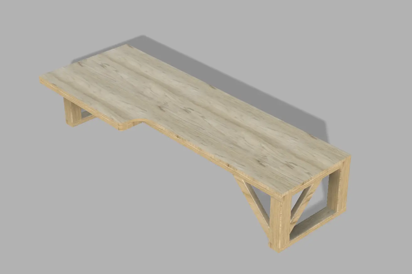 CAD model of the wooden bed platform designed to fit in my minivan