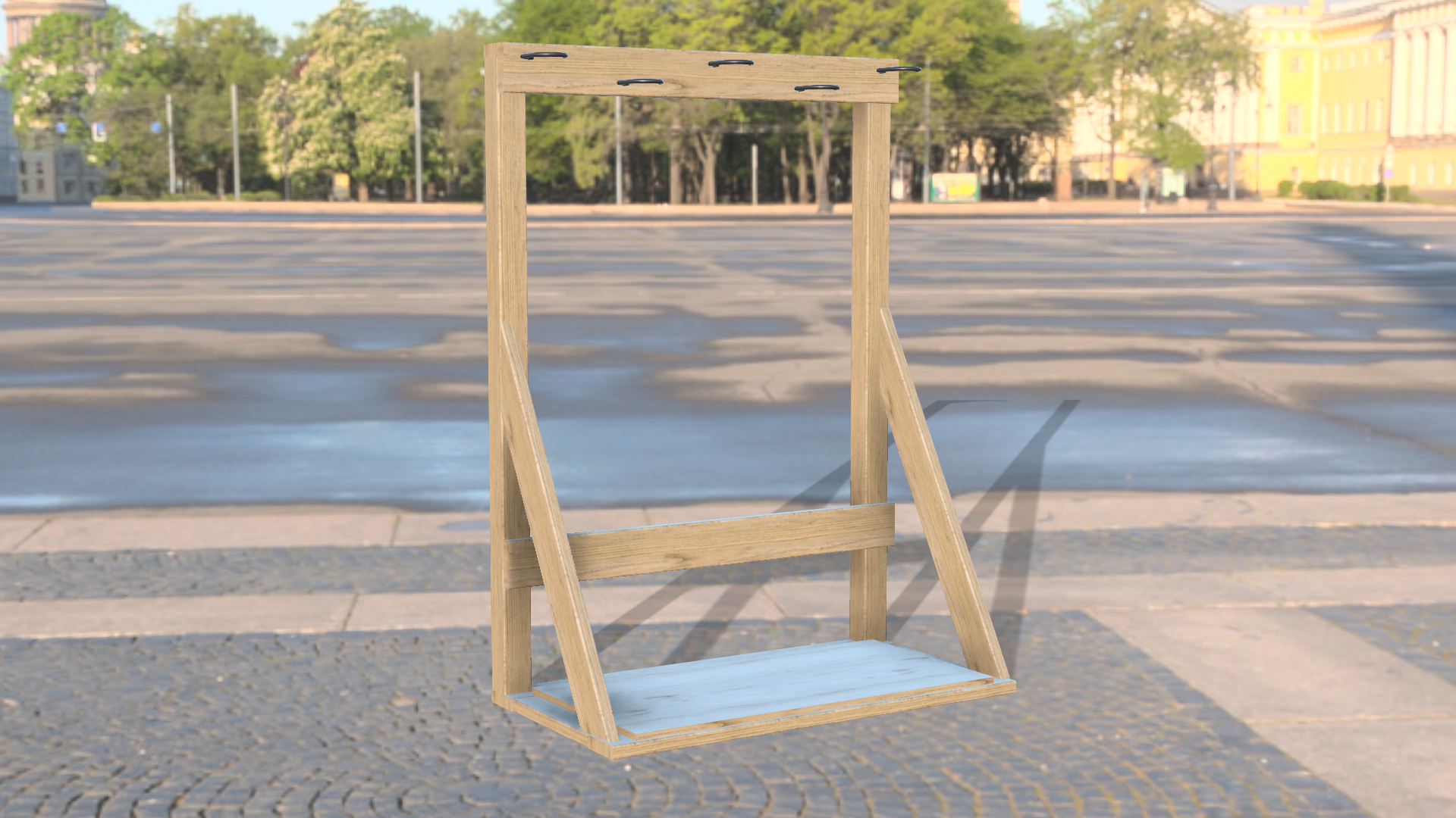 CAD plan for freestanding bike rack